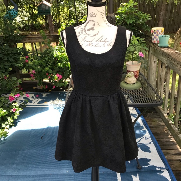 princess vera wang Dresses & Skirts - Princess Vera Wang Sleeveless Black Dress Fit & Flare Mesh Zip Back Size 9